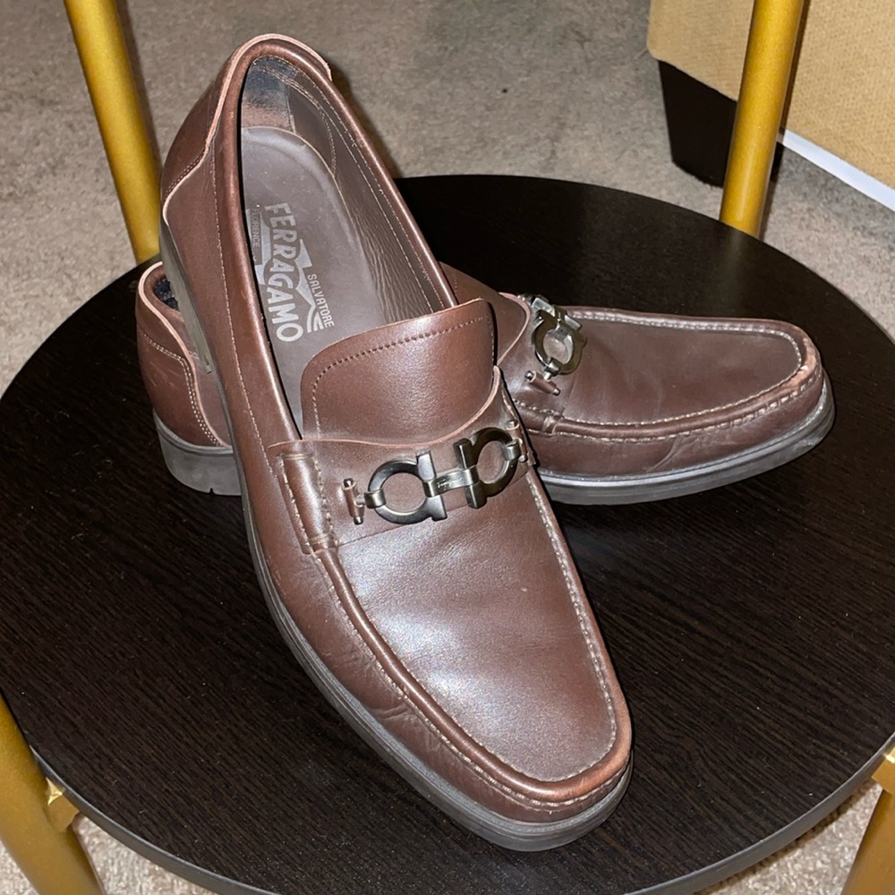 Salvatore Ferragamo David Gancini Bit leather loafers